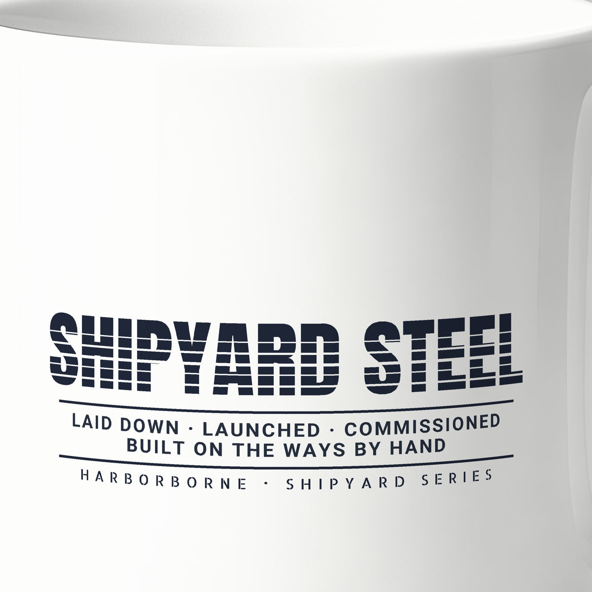 Shipyard Steel Scanline Mug, print detail