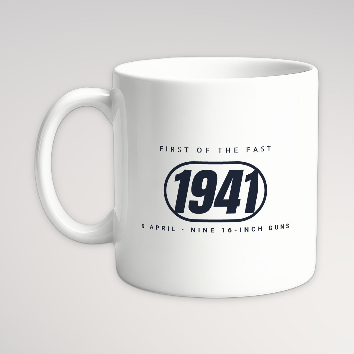 Fast Battleship 1941 Pill Mug, white mug, handle left