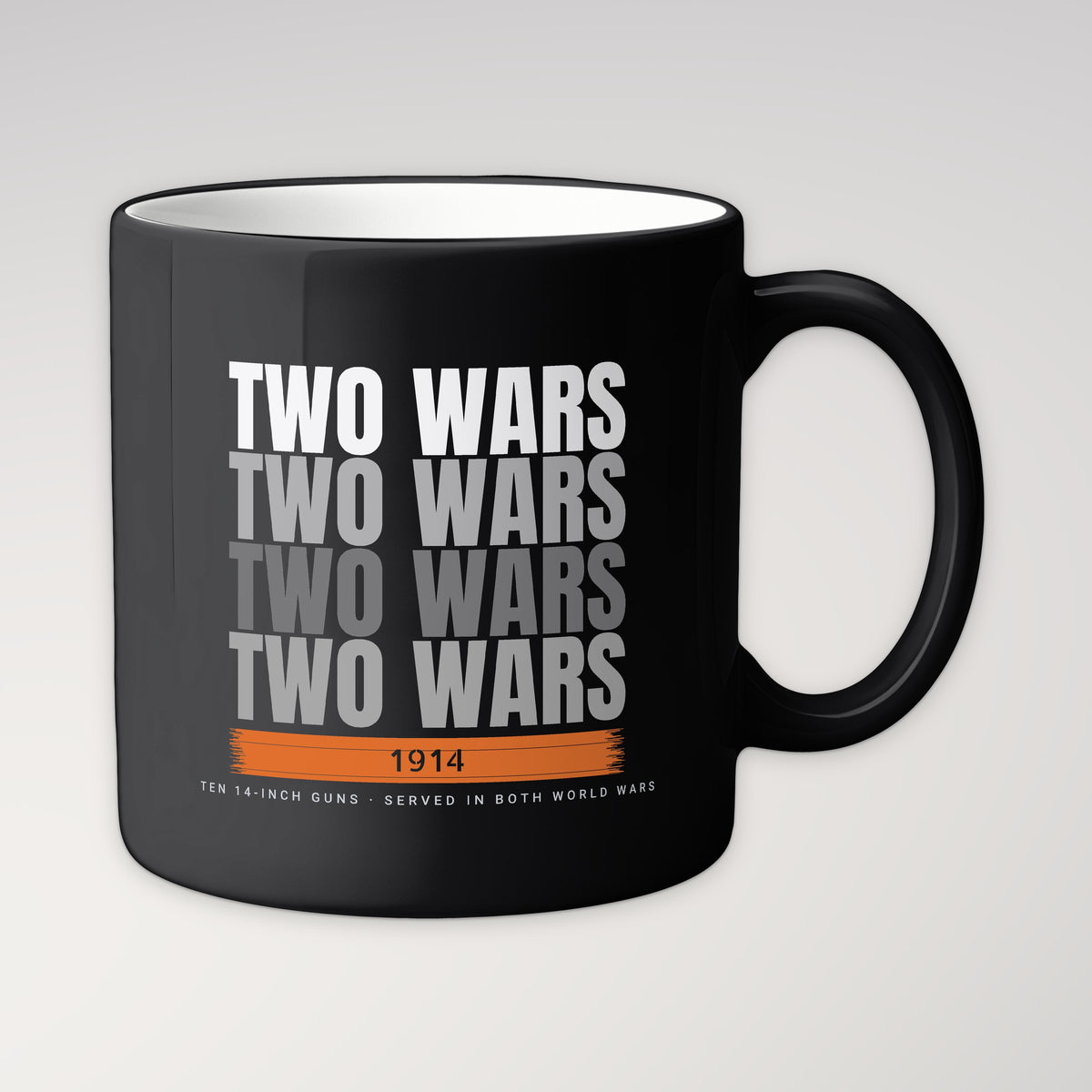Two-War Battleship Echo Mug in black