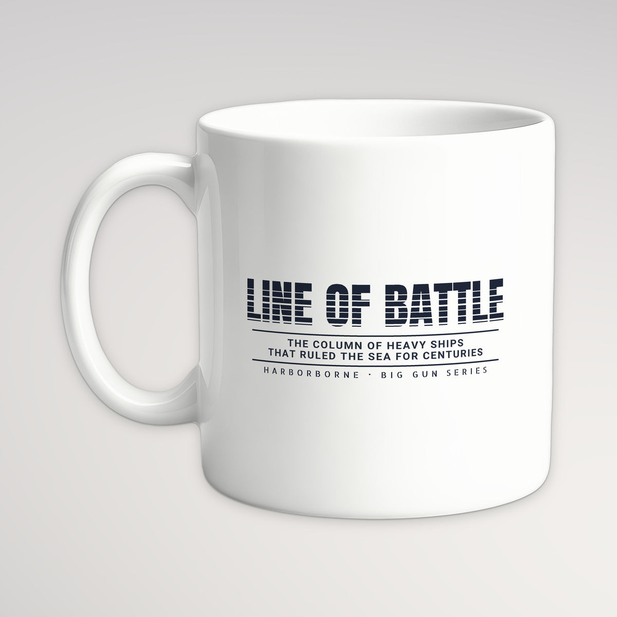 Line of Battle Scanline Mug, white mug, handle left