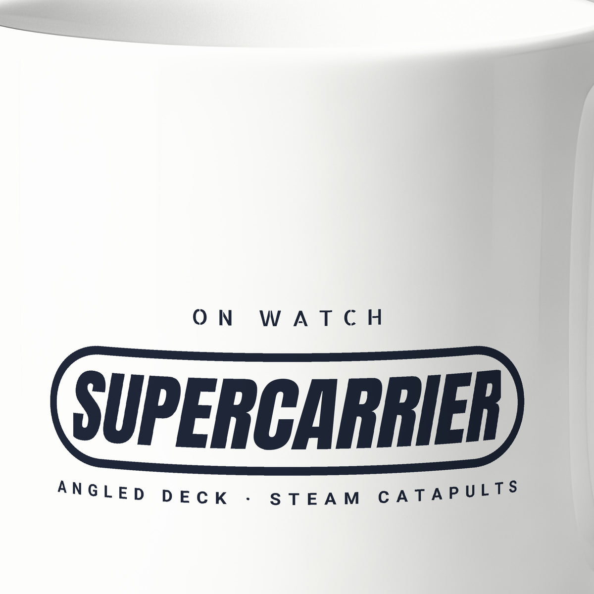 Supercarrier Watch Pill Mug, print detail