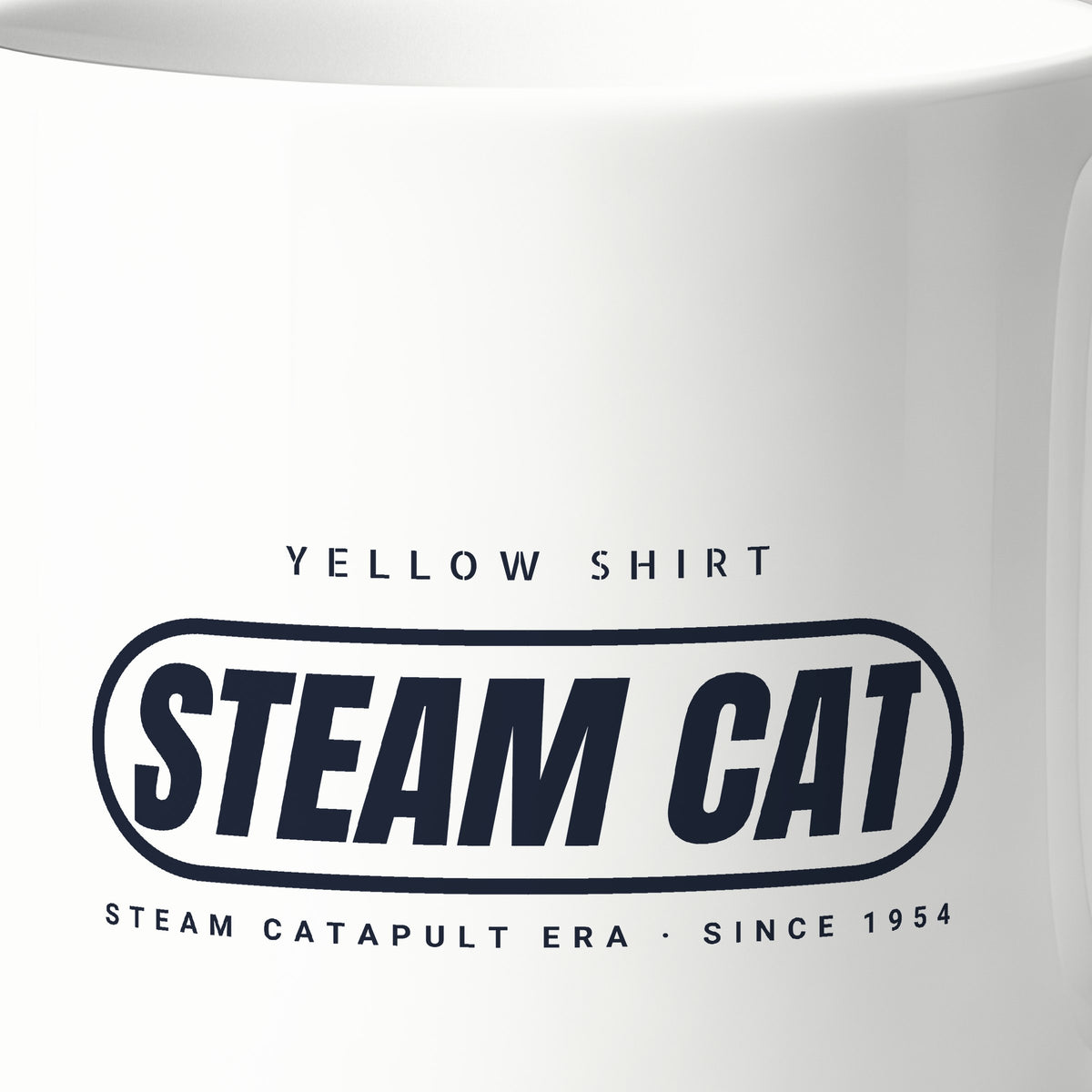 Steam Cat Era Pill Mug, print detail