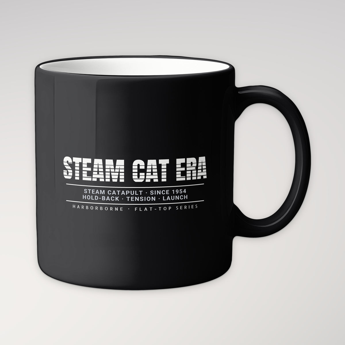 Steam Cat Era Scanline Mug in black