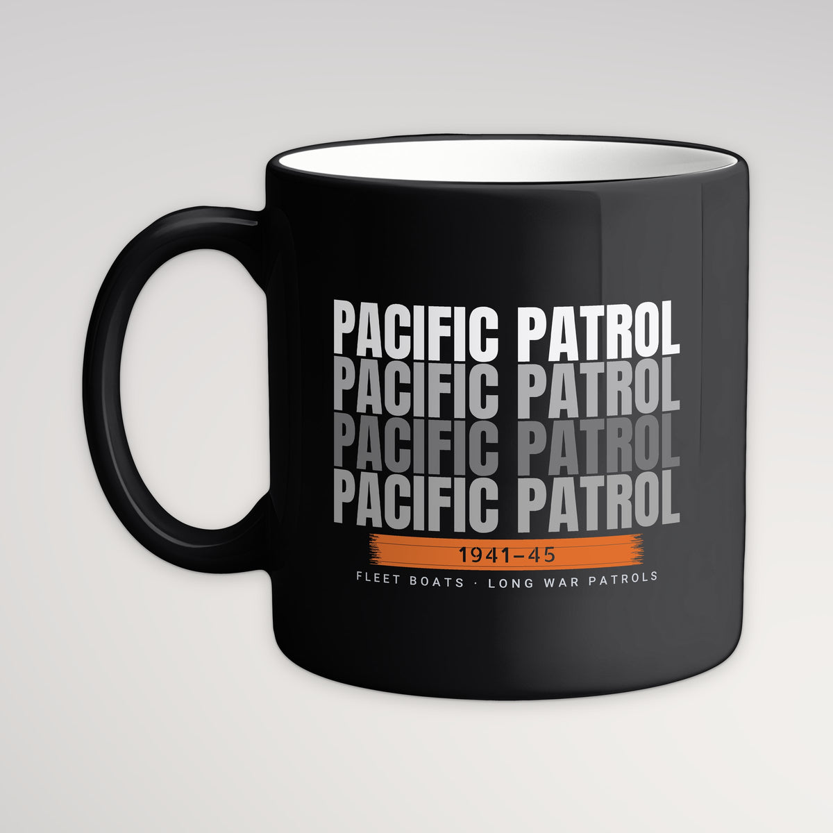 Pacific Patrol 1941–45 Echo Mug, black mug, handle left