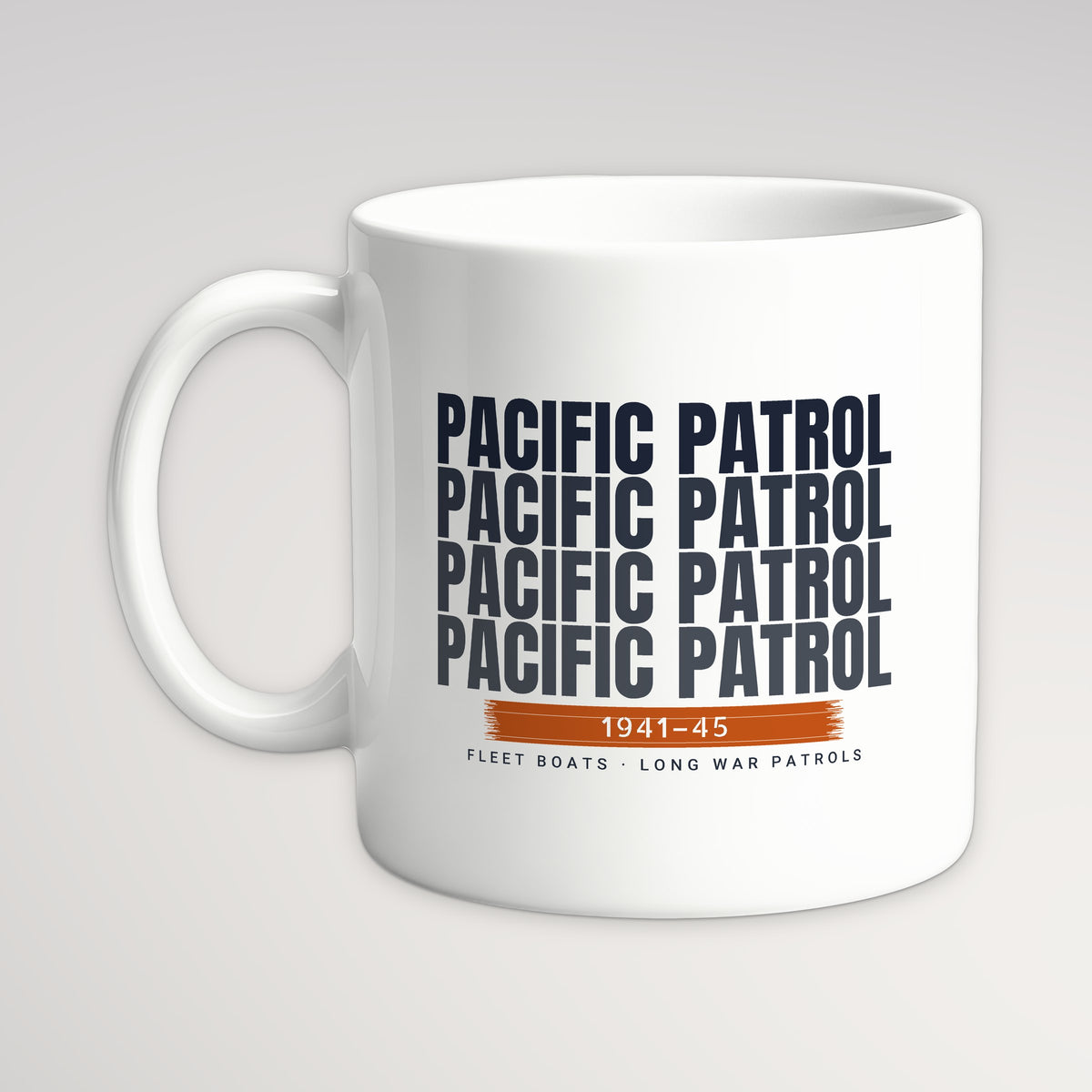 Pacific Patrol 1941–45 Echo Mug, white mug, handle left