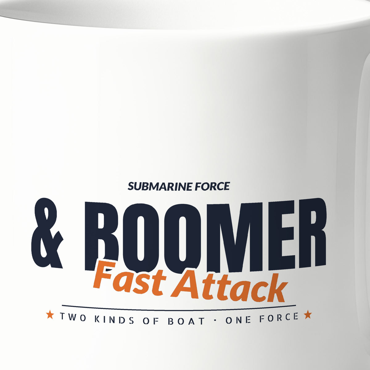 Fast Attack & Boomer Club Mug, print detail