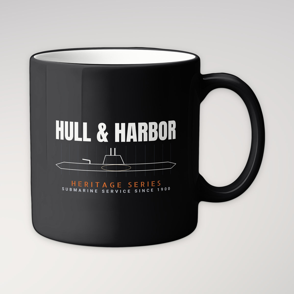 Hull & Harbor Heritage Blueprint Mug in black