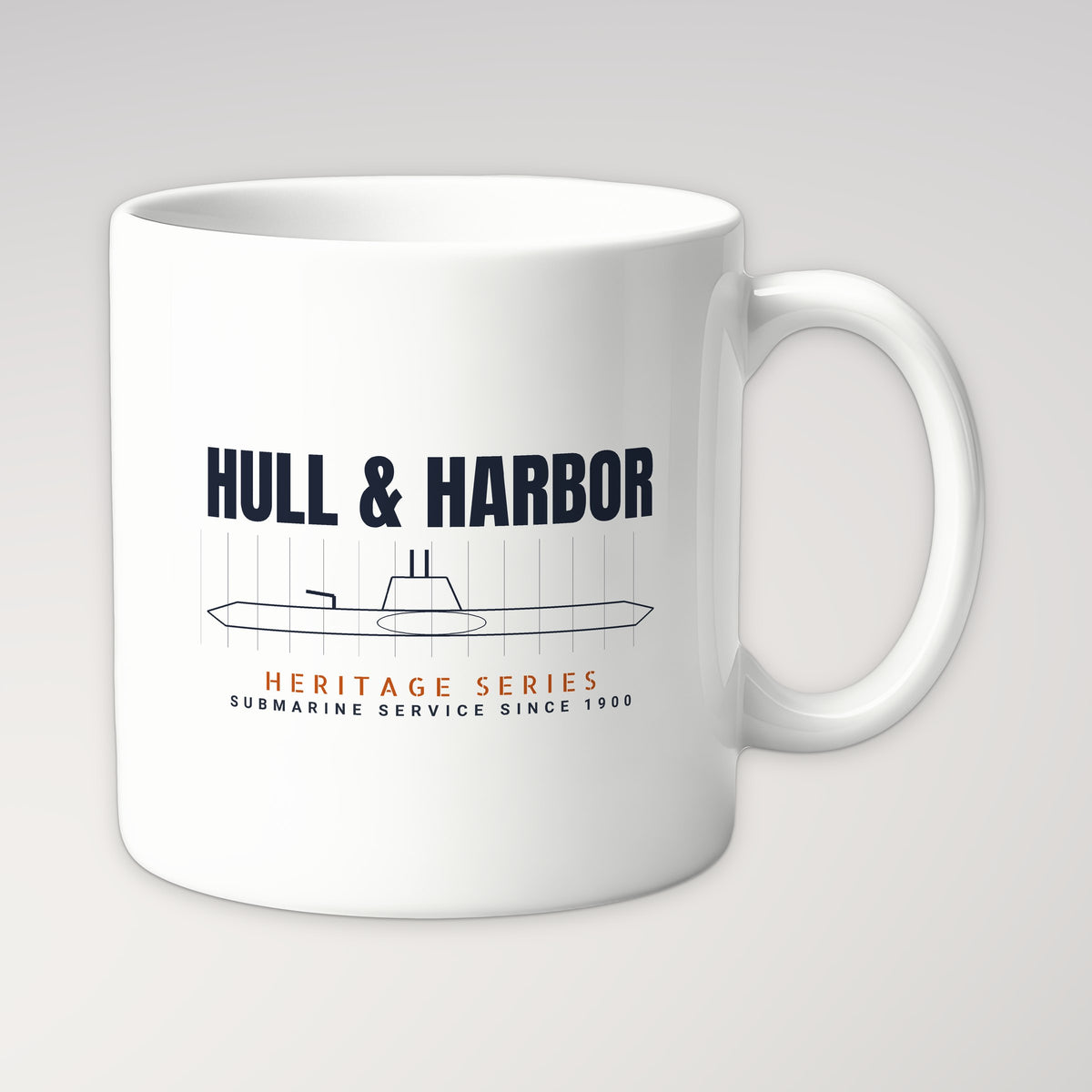 Hull & Harbor Heritage Blueprint Mug in white