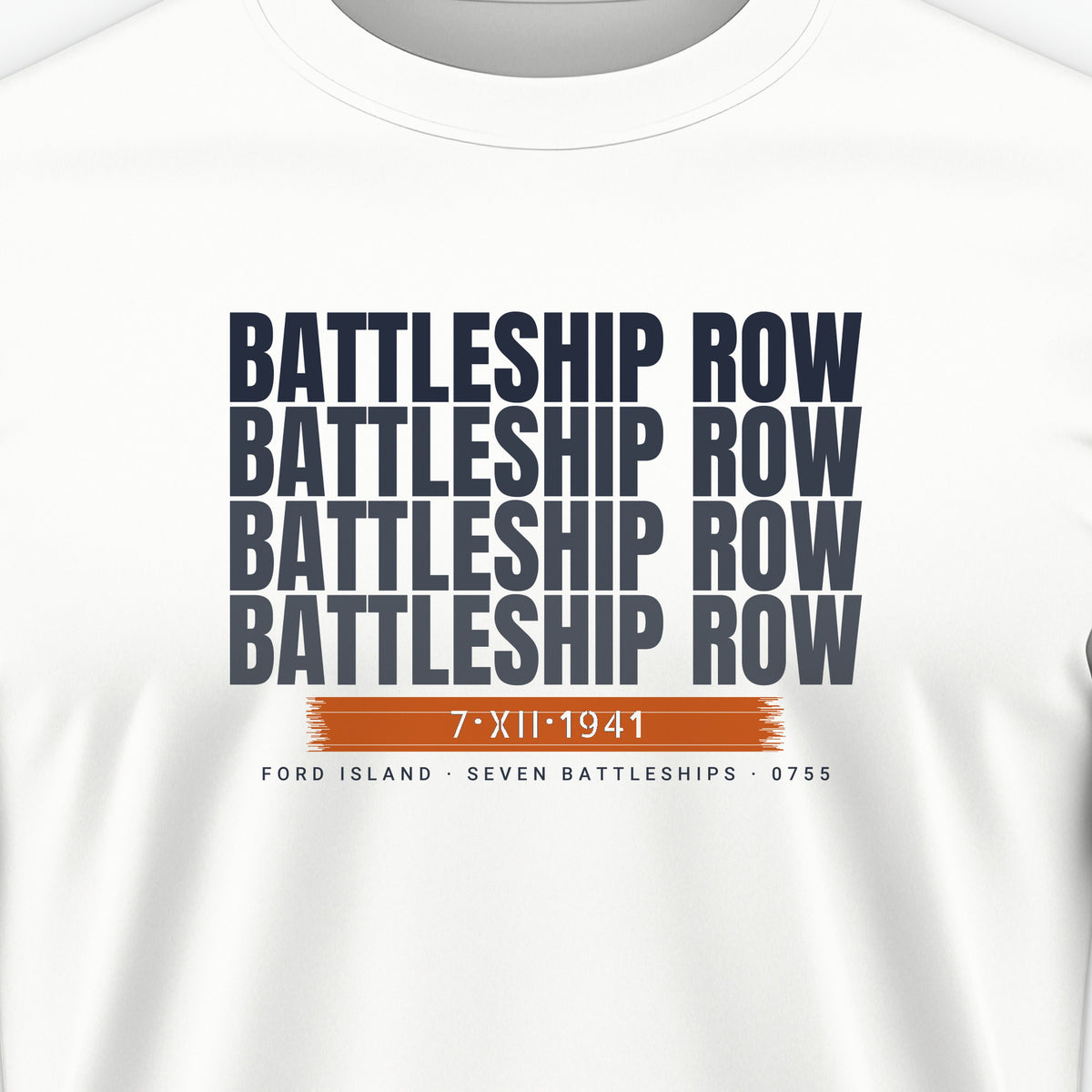 Battleship Row Echo Tee, front print detail