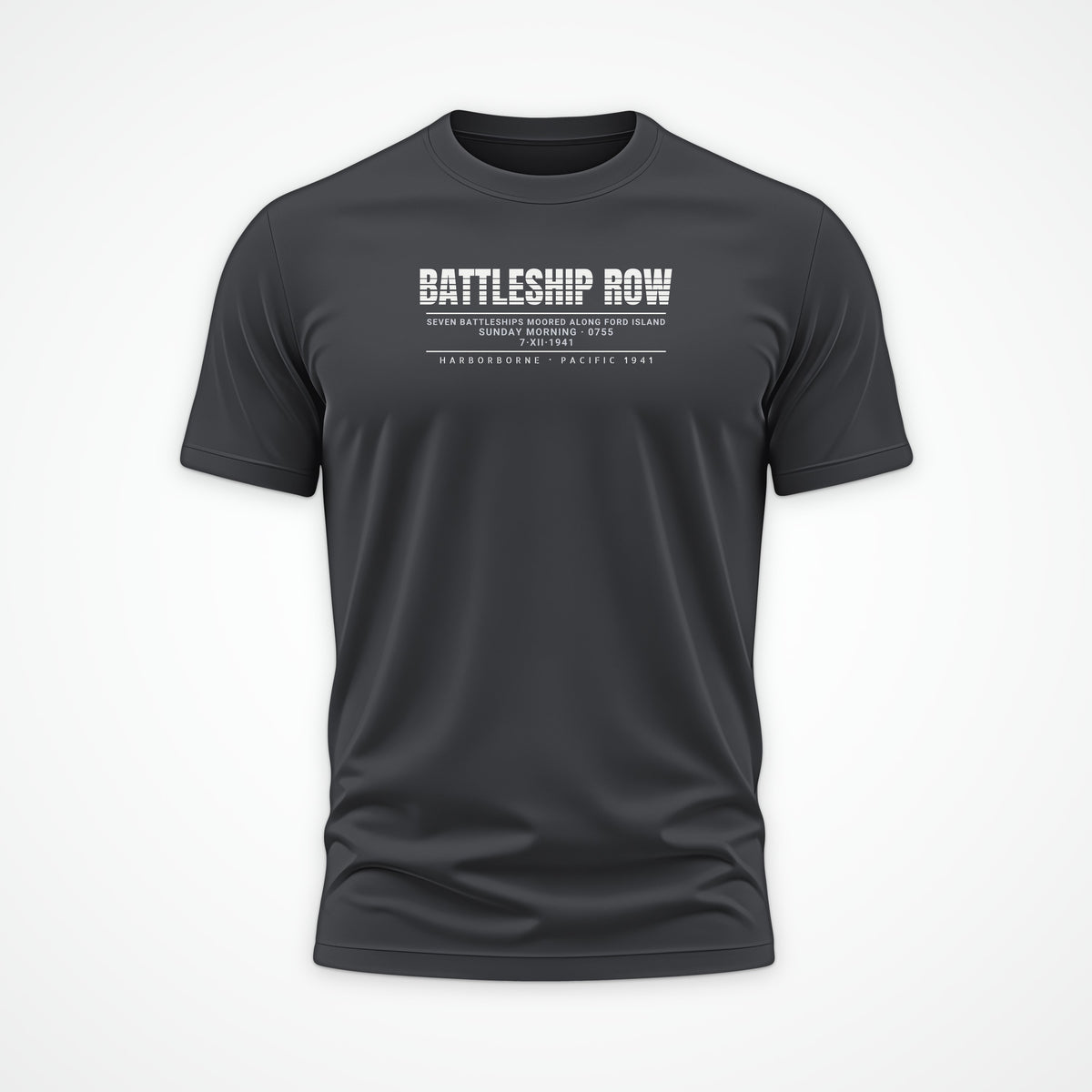 Battleship Row Scanline Tee in Anthracite