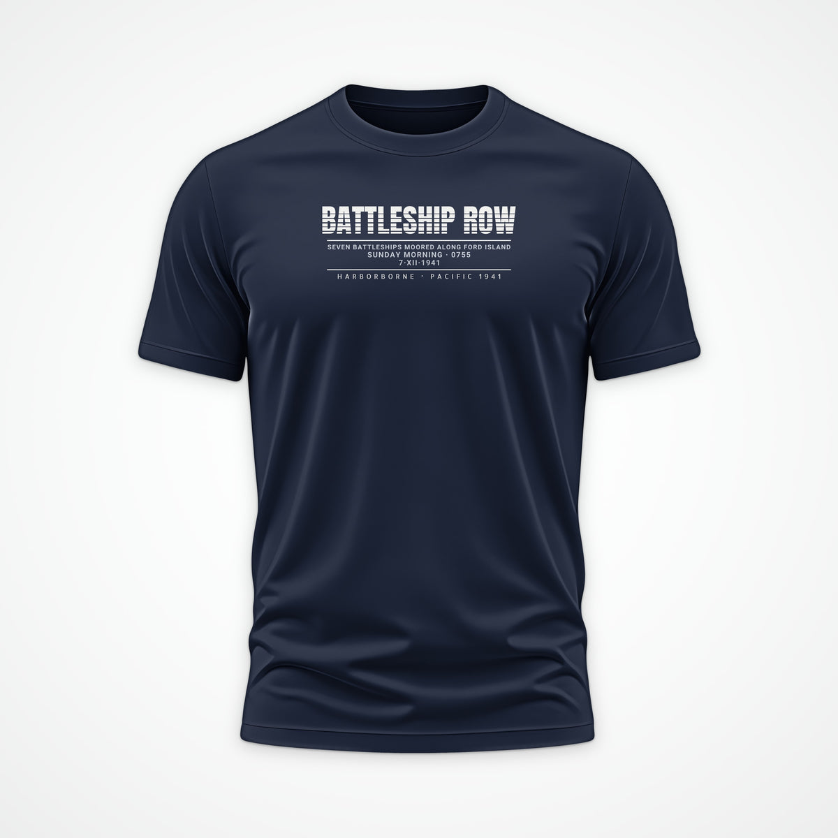 Battleship Row Scanline Tee in French Navy