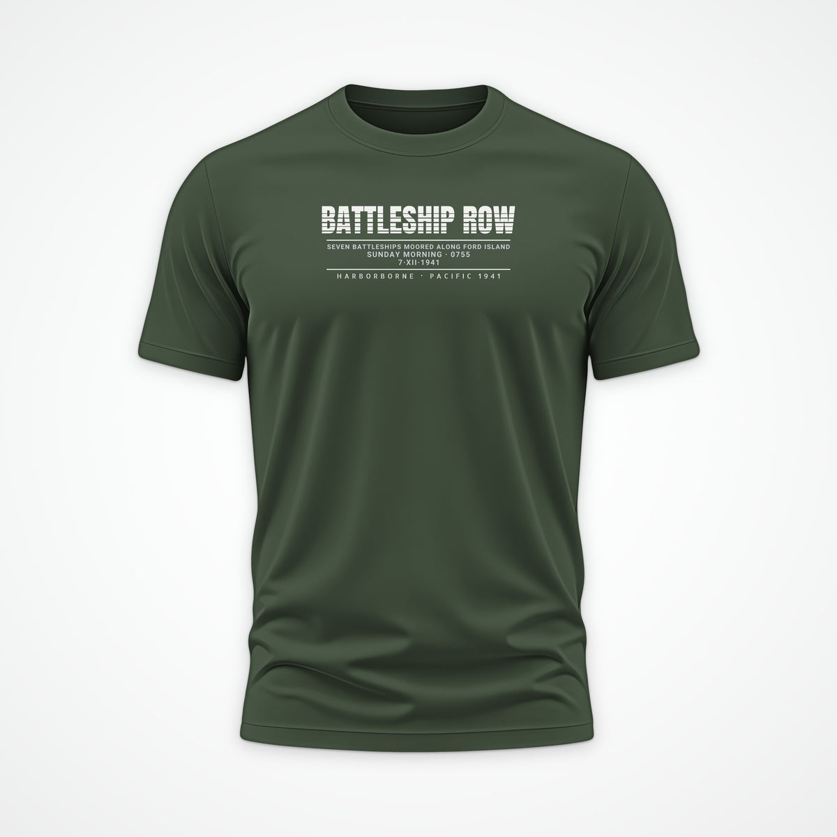Battleship Row Scanline Tee in Olive