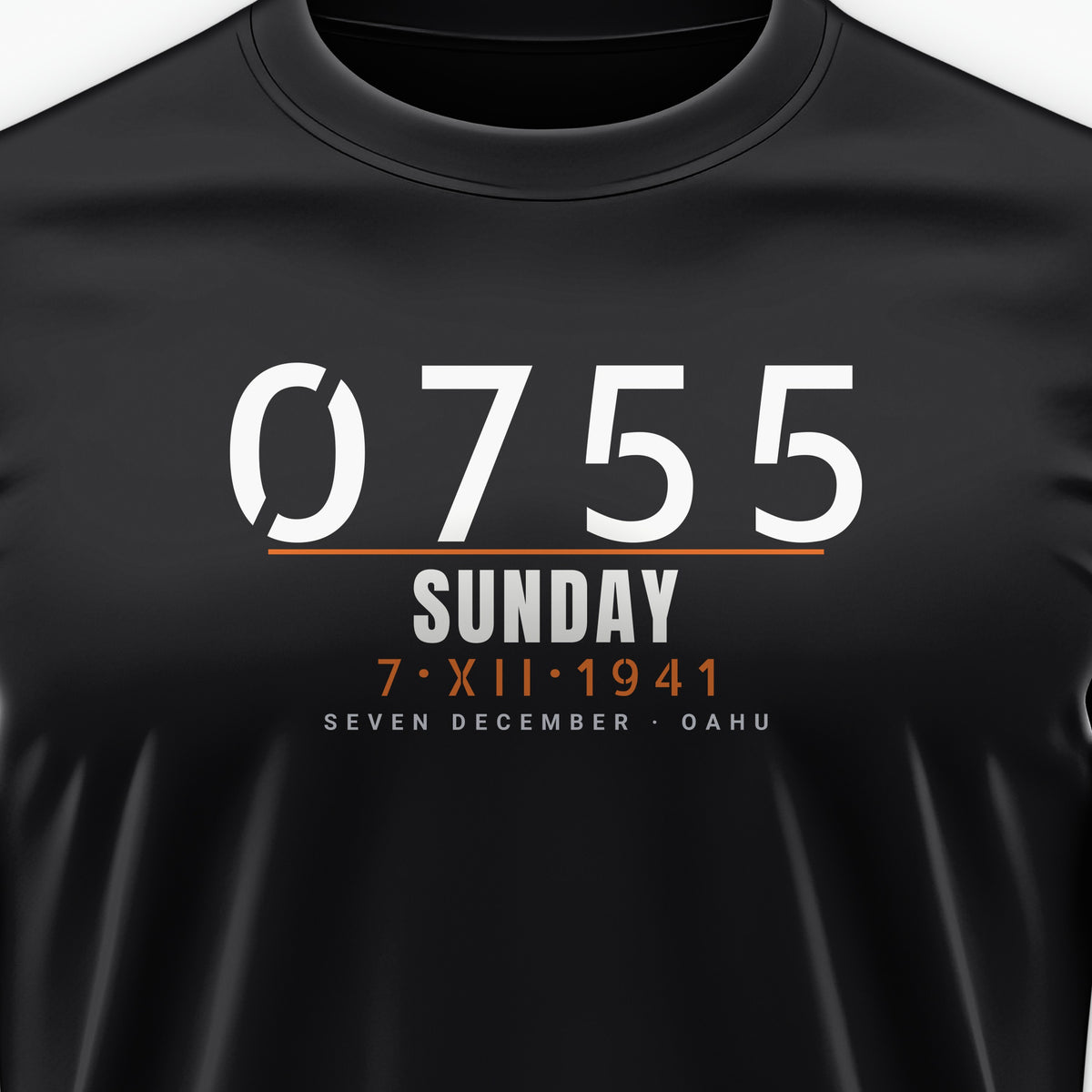 Seven December 0755 Tee, front print detail