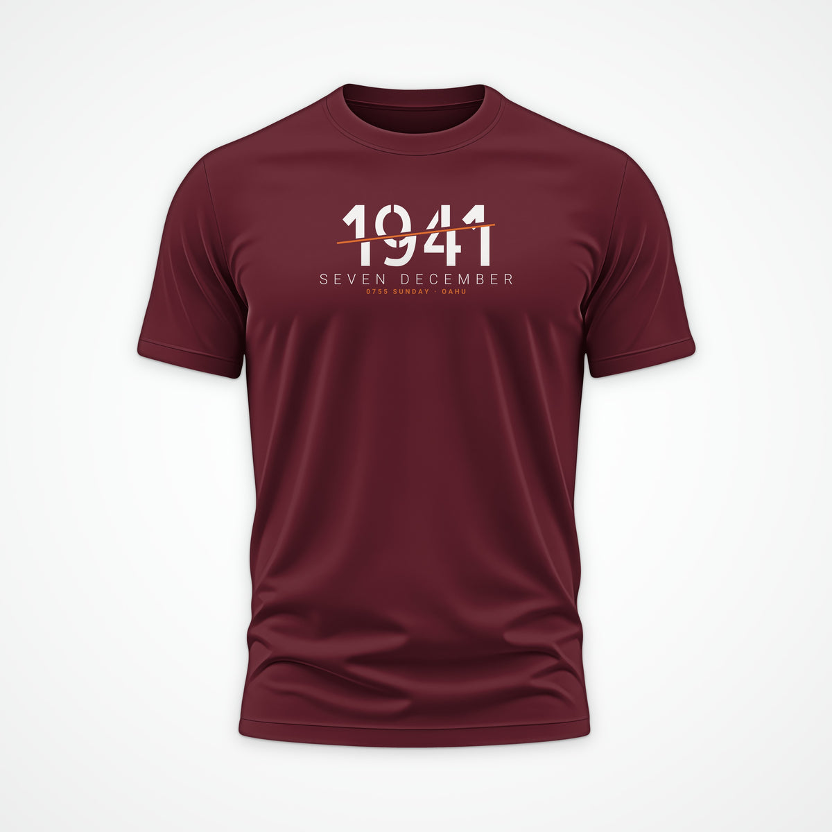 Seven December 1941 Sliced Tee in Burgundy