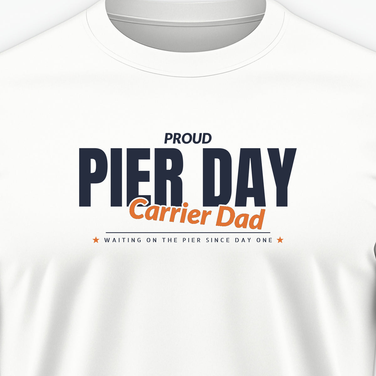 Pier Day Proud Carrier Dad Tee, front print detail