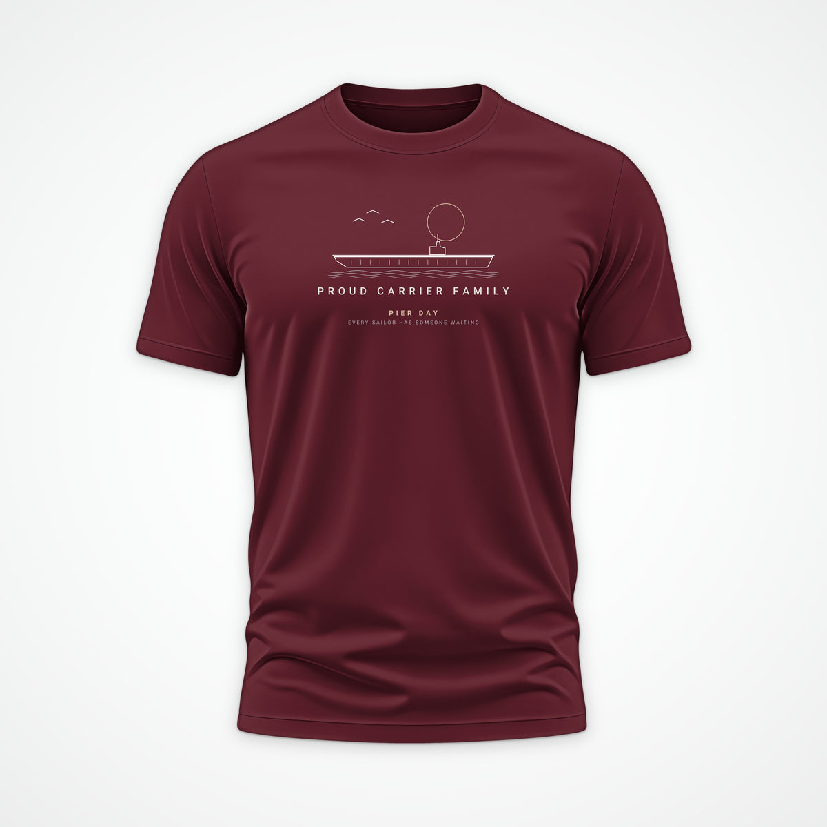 Pier Day Proud Carrier Family Tee in Burgundy