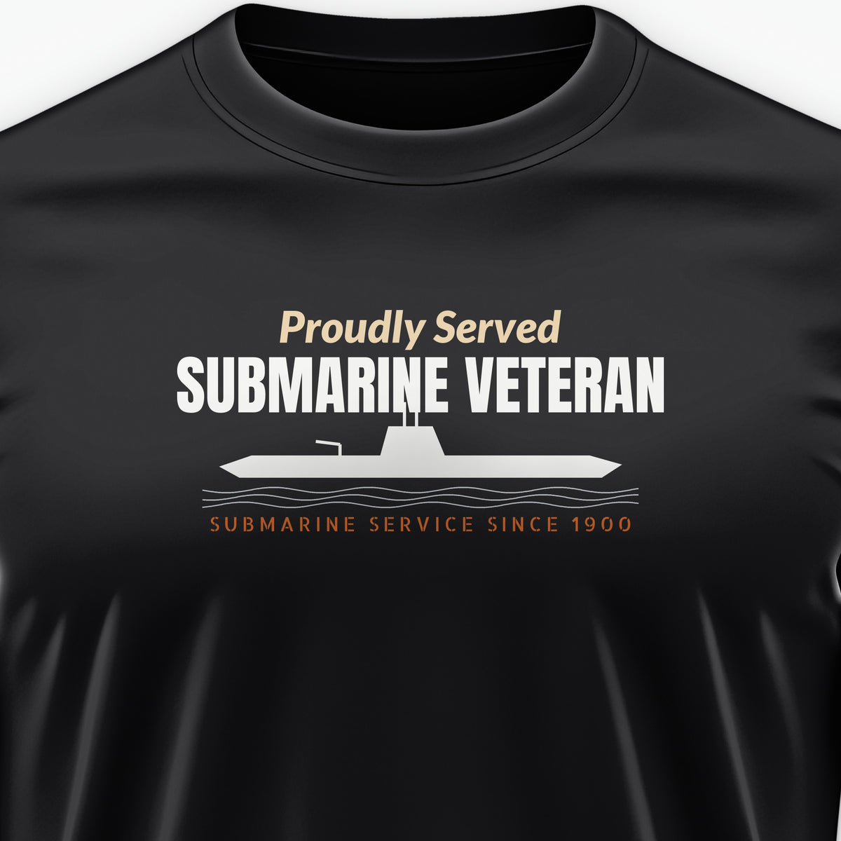 Proudly Served Submarine Veteran Tee, front print detail