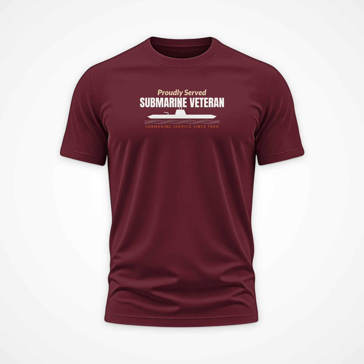 Proudly Served Submarine Veteran Tee in Burgundy