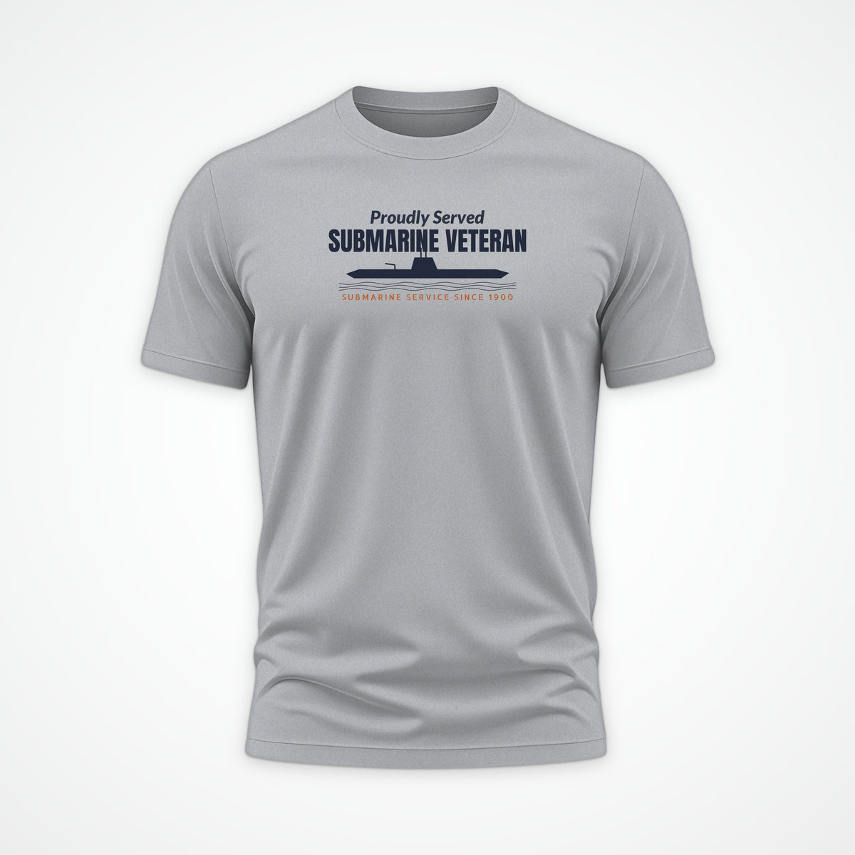 Proudly Served Submarine Veteran Tee in Heather Grey