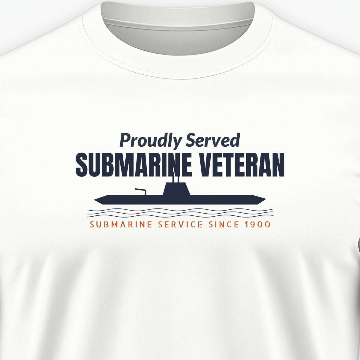 Proudly Served Submarine Veteran Tee, front print detail