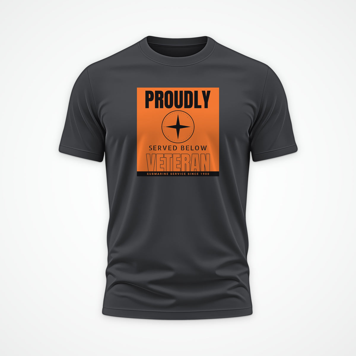 Proudly Served Below Poster Tee in Anthracite
