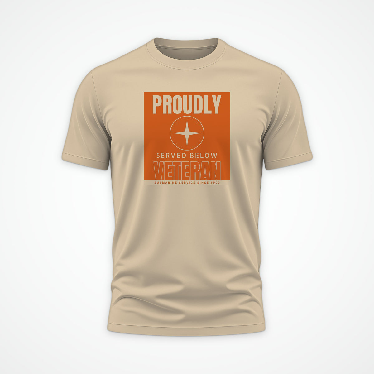 Proudly Served Below Poster Tee in Desert Dust