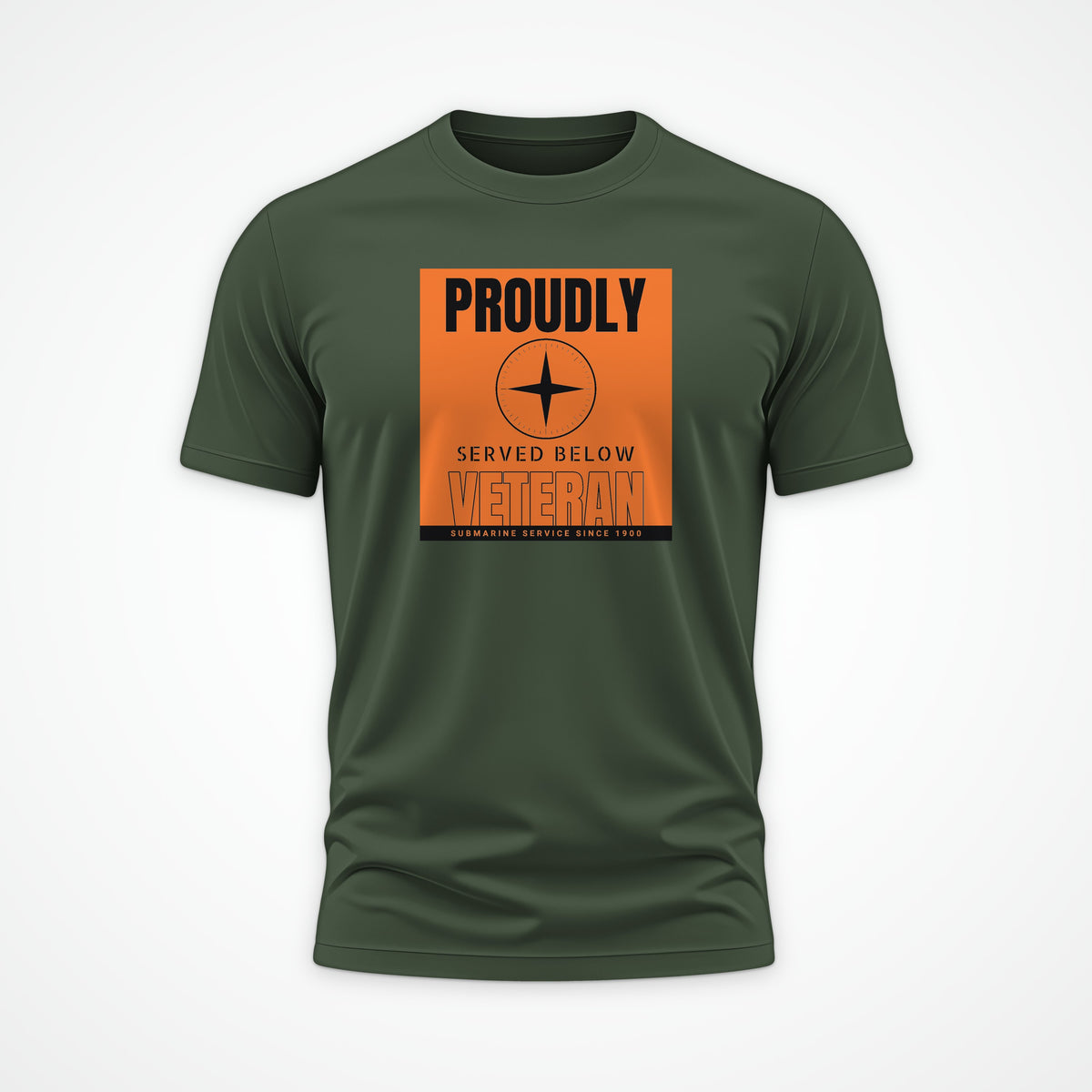 Proudly Served Below Poster Tee in Olive