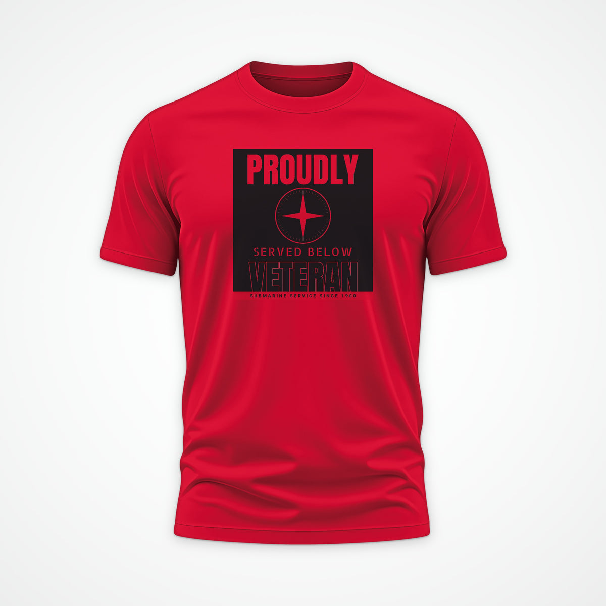 Proudly Served Below Poster Tee in Red