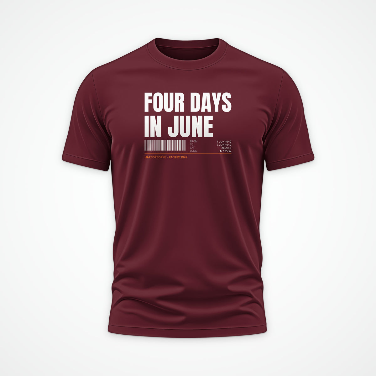 Four Days in June Tag Tee in Burgundy