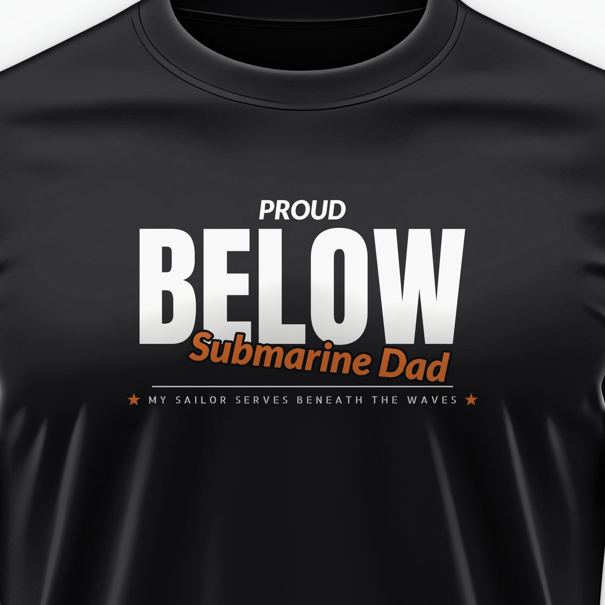 Proud Submarine Dad Tee, front print detail
