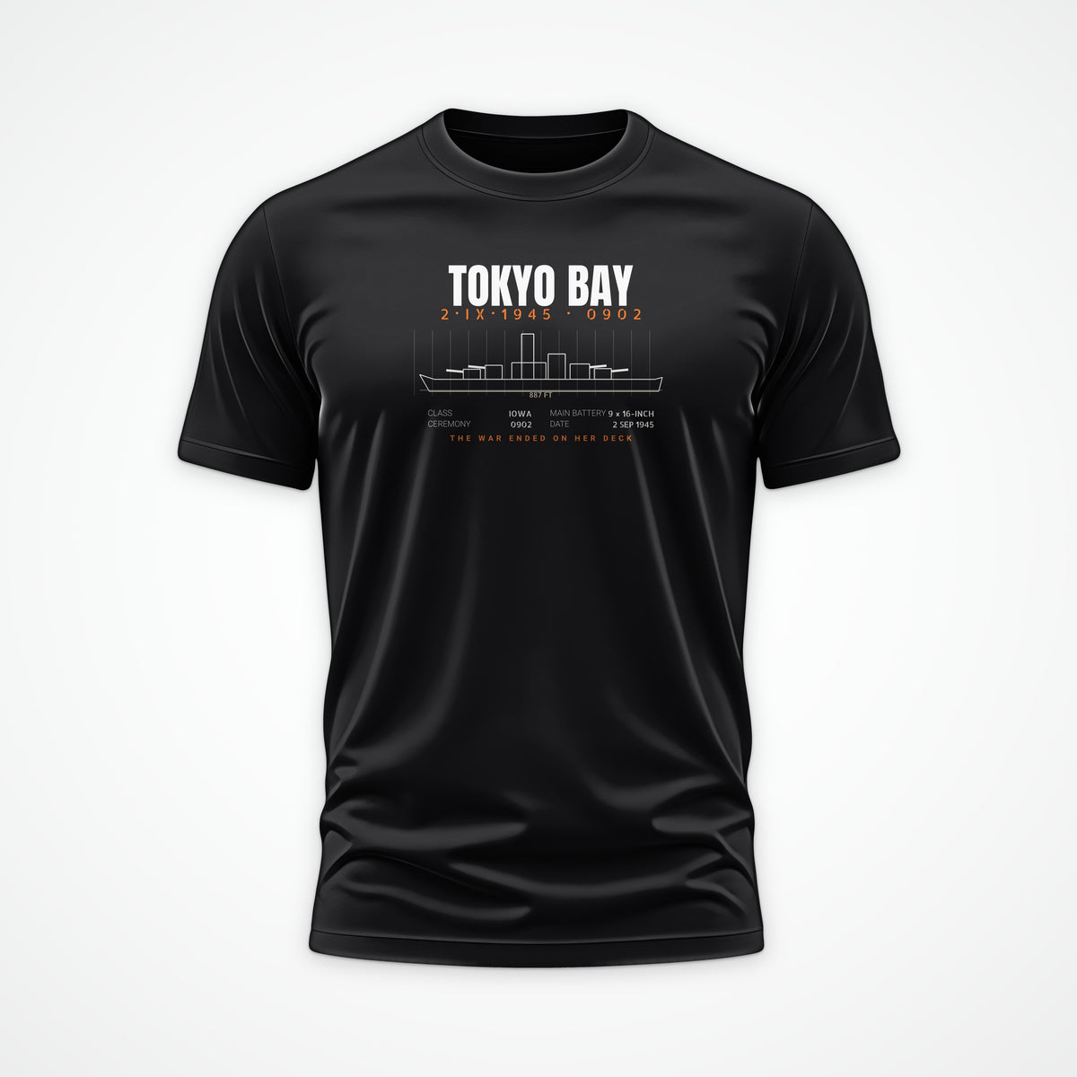 Tokyo Bay Iowa-Class Blueprint Tee in Black