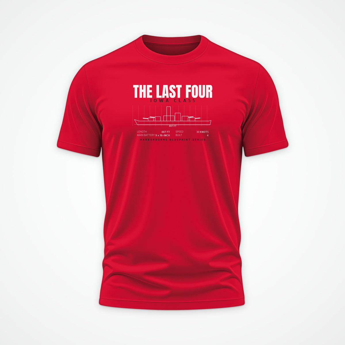 The Last Four Iowa-Class Blueprint Tee in Red