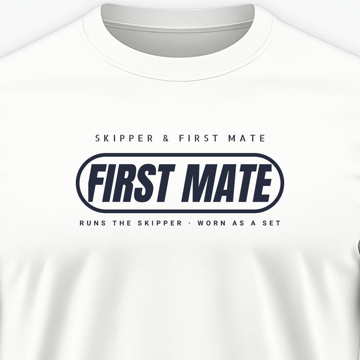 Skipper and First Mate First Mate Tee, front print detail