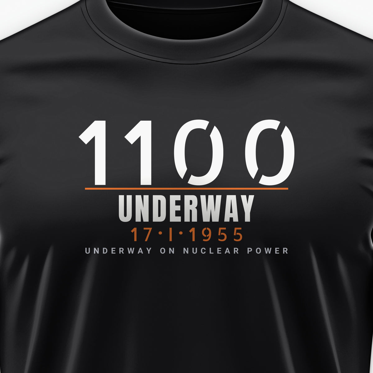 Underway on Nuclear Power 1100 Tee, front print detail