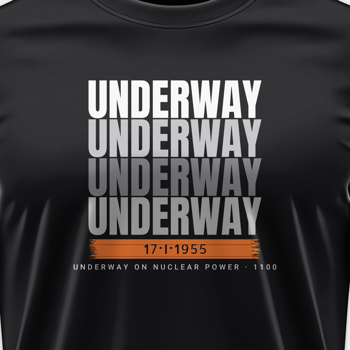 Underway on Nuclear Power Echo Tee, front print detail