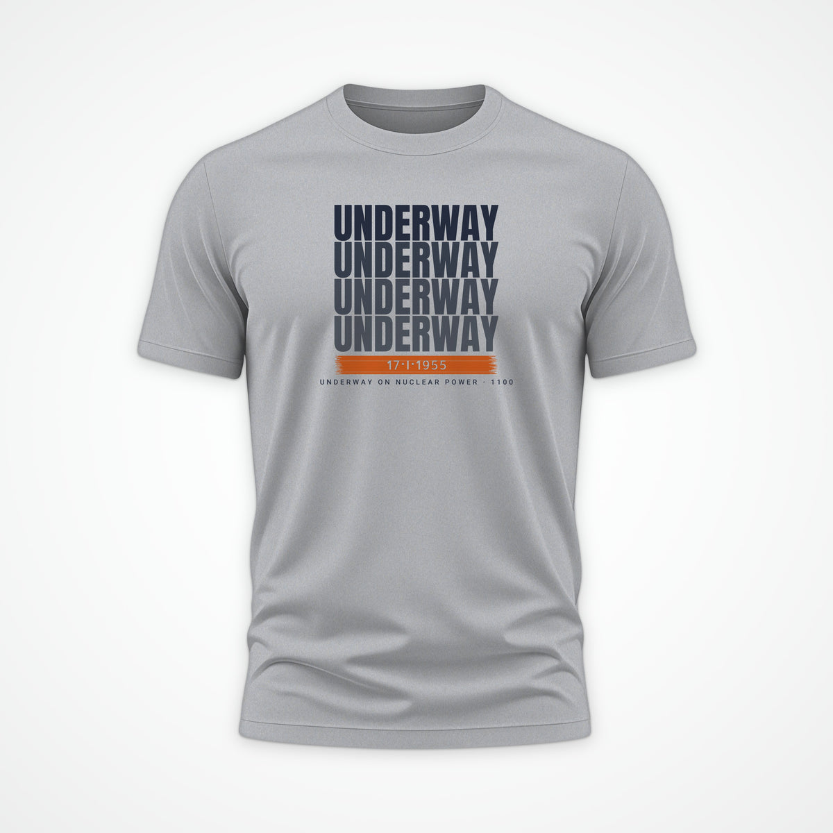 Underway on Nuclear Power Echo Tee in Heather Grey