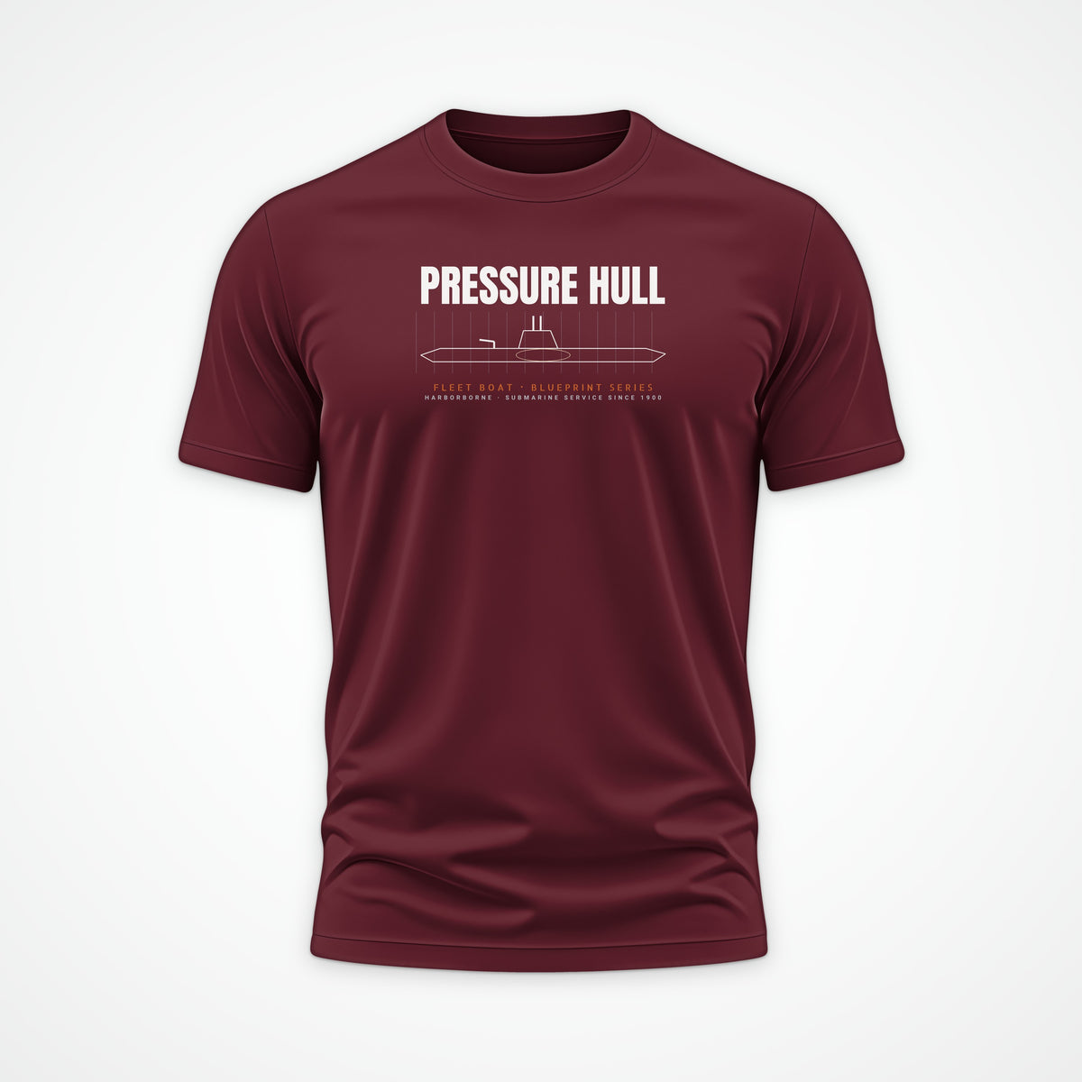 Pressure Hull Blueprint Tee in Burgundy