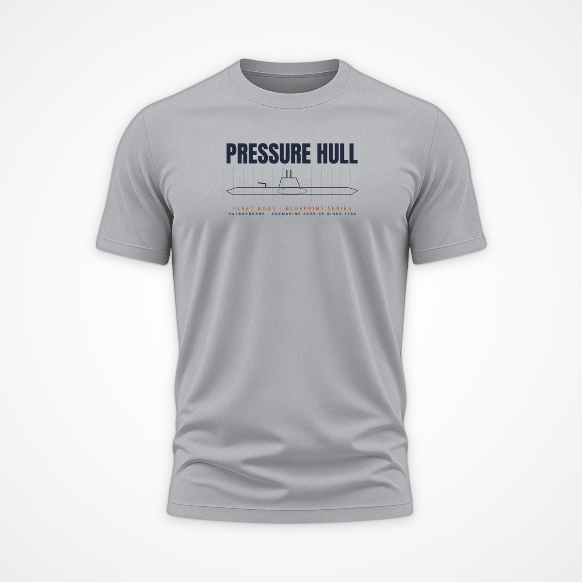Pressure Hull Blueprint Tee in Heather Grey