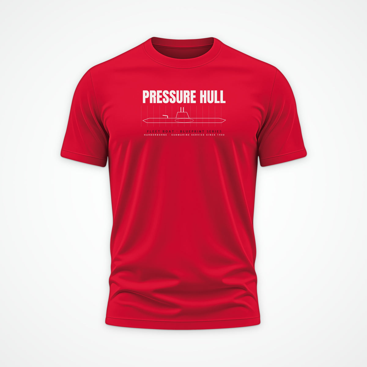 Pressure Hull Blueprint Tee in Red