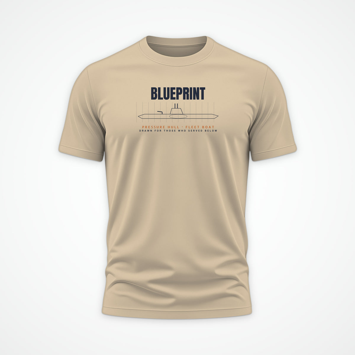 Pressure Hull Blueprint Served Below Tee in Desert Dust