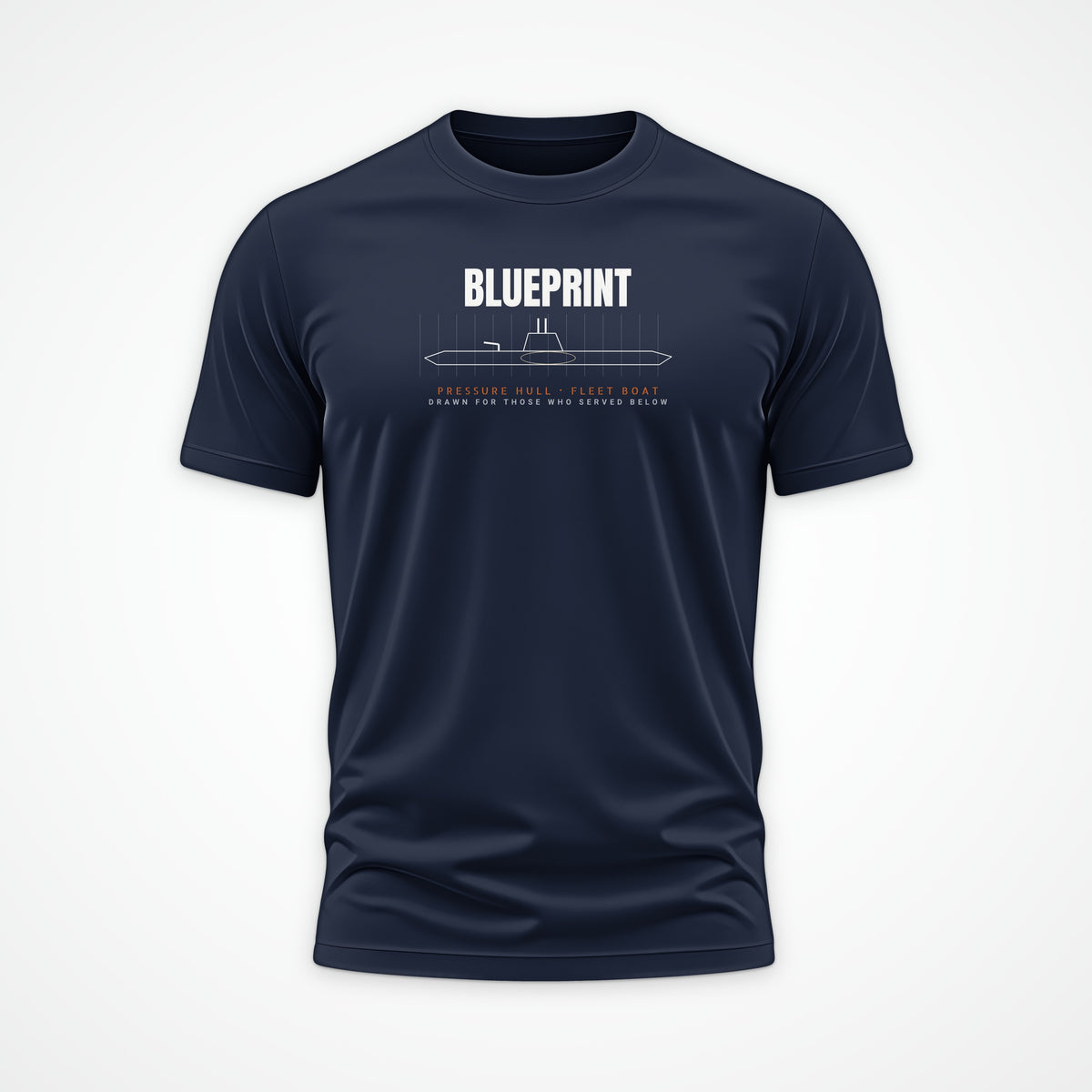 Pressure Hull Blueprint Served Below Tee in French Navy