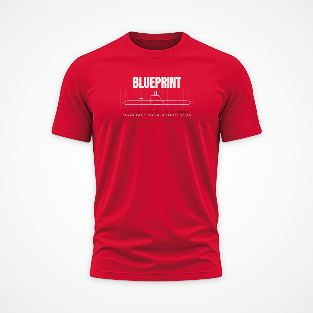 Pressure Hull Blueprint Served Below Tee in Red