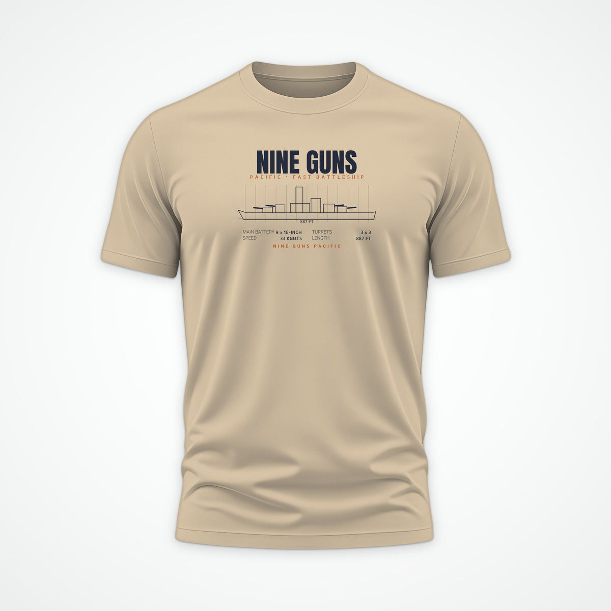 Nine Guns Pacific Blueprint Tee in Desert Dust