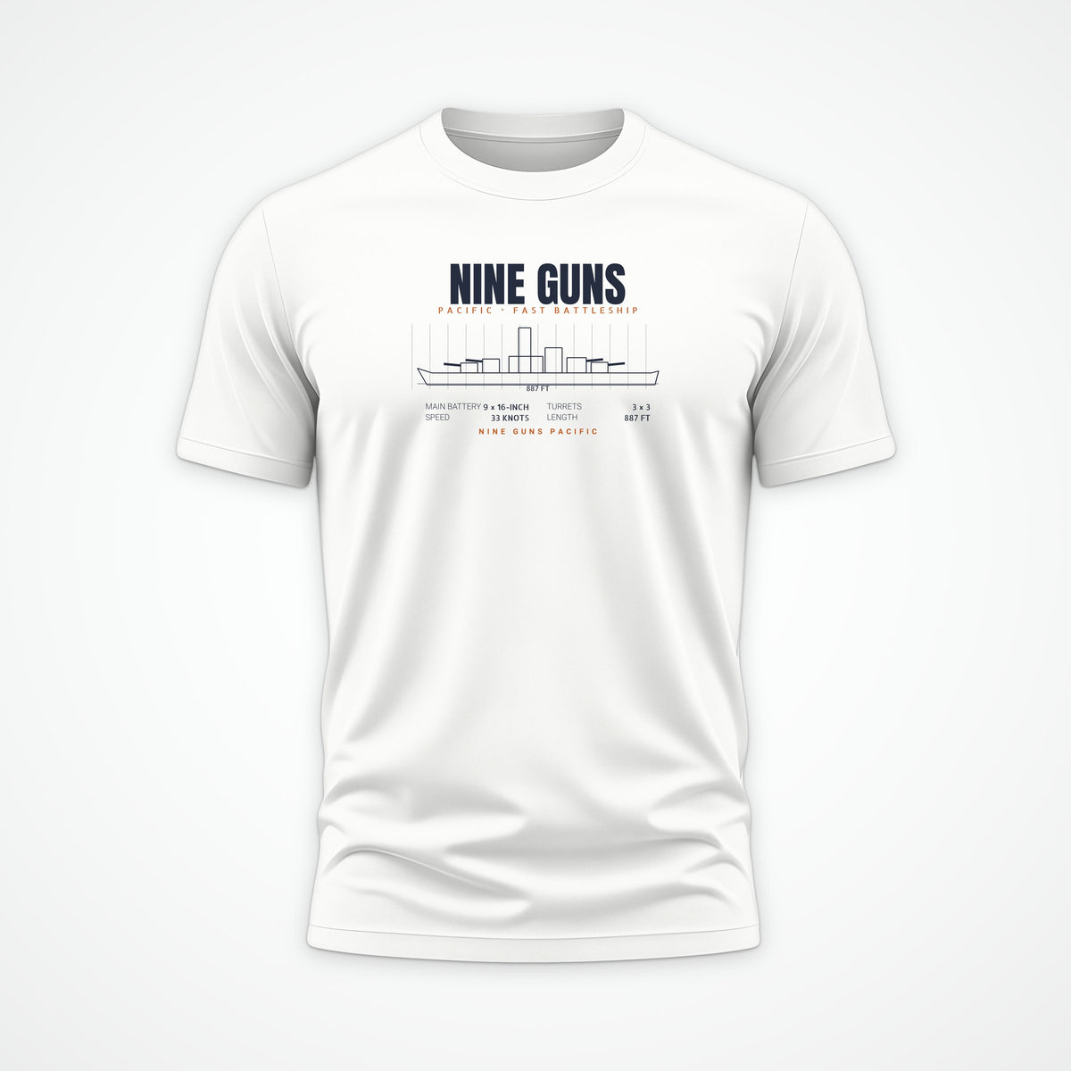 Nine Guns Pacific Blueprint Tee in White
