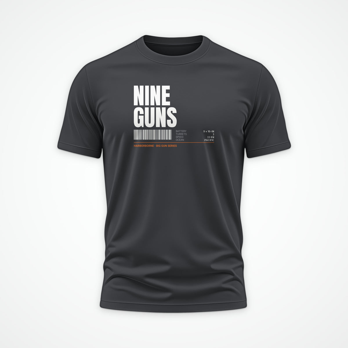 Nine Guns Pacific Tag Tee in Anthracite