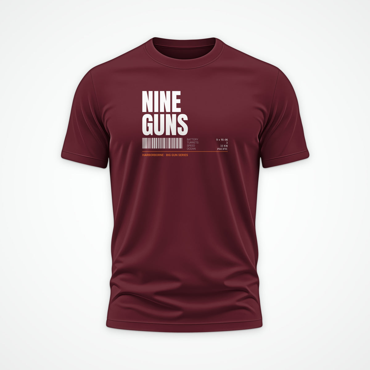 Nine Guns Pacific Tag Tee in Burgundy