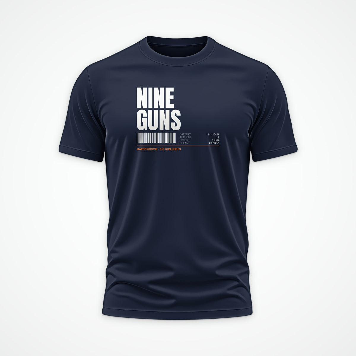 Nine Guns Pacific Tag Tee in French Navy
