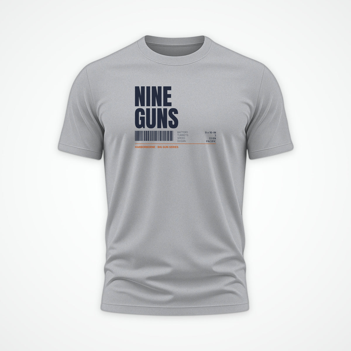 Nine Guns Pacific Tag Tee in Heather Grey