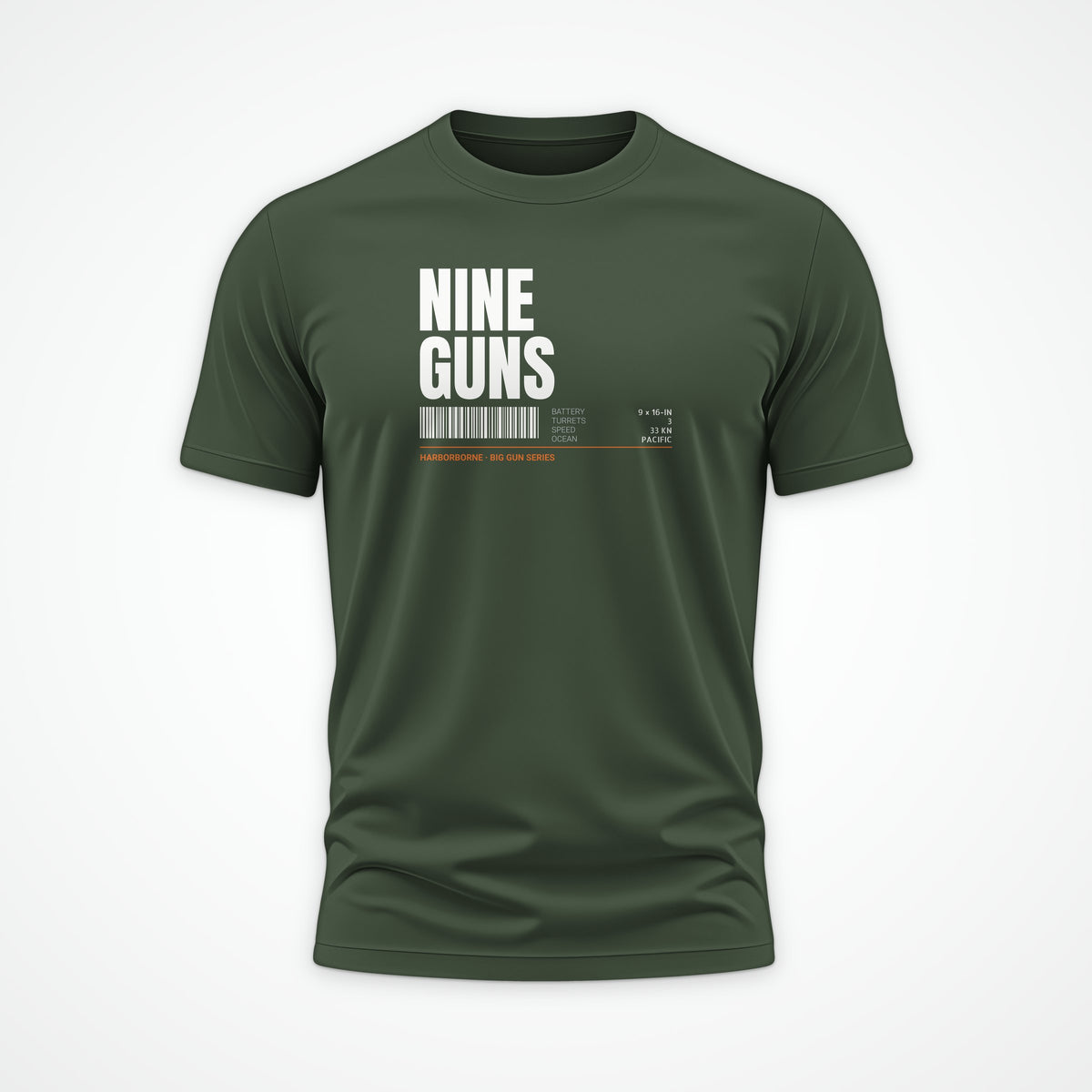 Nine Guns Pacific Tag Tee in Olive