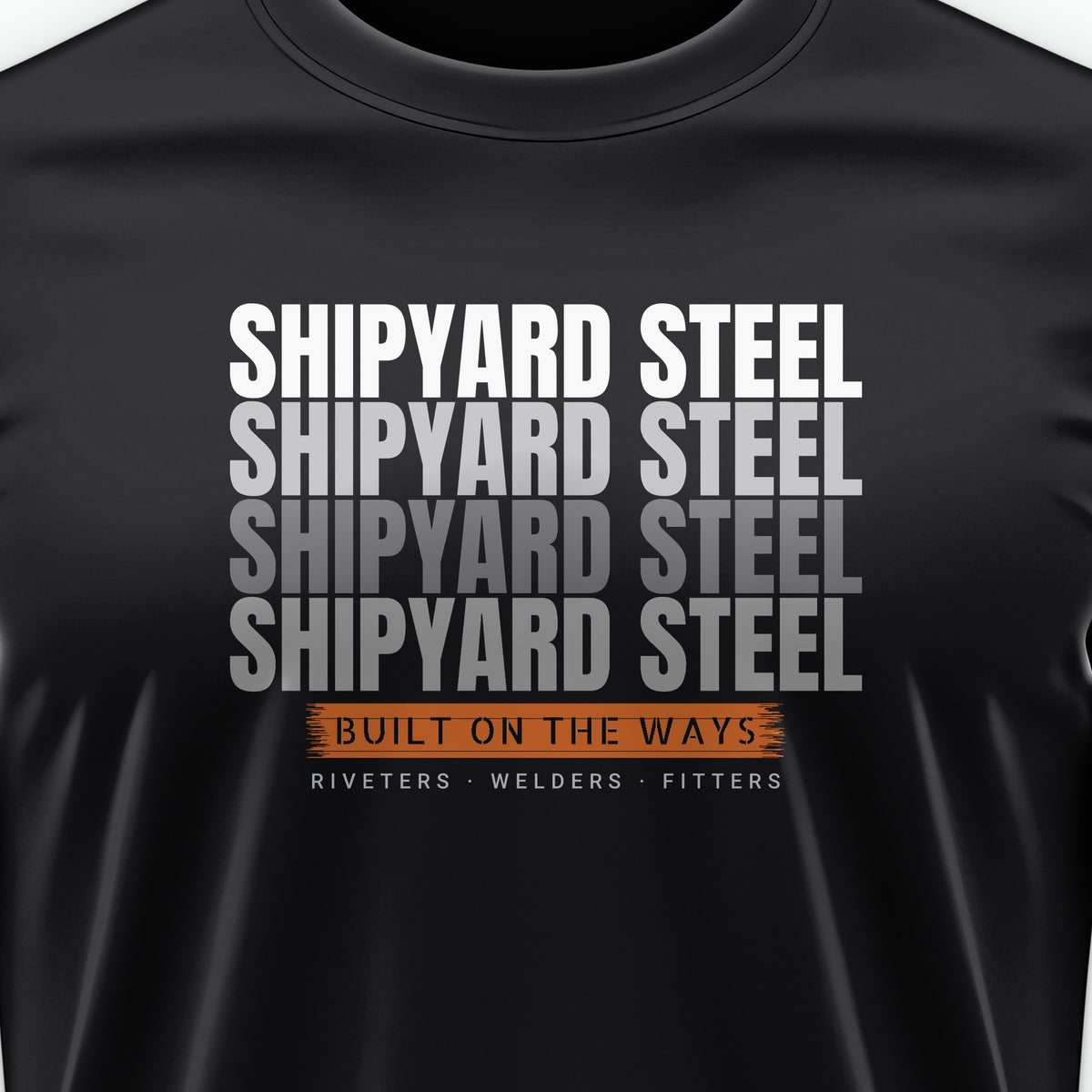 Shipyard Steel Echo Tee, front print detail